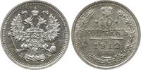 10 Kopeken 1912 SPB Russland Nikolaus II., 1894 - 1917, St. Petersburg Fast Stempelglanz, spiegelnde Felder, winz. RF