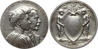 München, Stadt Versilberte Bronzemedaille v. Gube, Jacob Hirsch, Münzhändler, 1874-1955, Hochzeit mit Hedwig Hirschfelder -