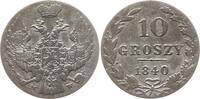 Kongresspolen 10 Groszy Nikolaus I., 1825 - 1855, Warschau -