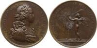 Frankreich, Königreich Bronzemedaille Louis XV., 1715 - 1774, v. Roettiers, Marriage de Mademoiselle de Montpensier -