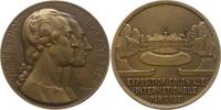 Frankreich, 3. Republik, Stadt Paris Bronzemedaille v. Delannoy, Exposition Coloniale, Brb. George Washington und de La Fayette -