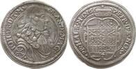 Brandenburg-Ansbach 1/6 Taler Johann Friedrich, 1667 - 1686, Schwabach, Brb. mit Krawatte und Schleife -