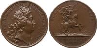 Frankreich, Königreich Bronzemedaille Louis XIV., 1643 -1715, v. Mauger u. Jean Le Blanc, Combat de Luzzara (Italien) -