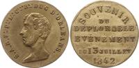 Frankreich, Königreich Kleine Messingmedaille Louis Philippe I., a.d. Tod des Duc d'Orleans am 13. Juli 1842 -