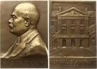 Frankreich, 3. Republik, Stadt Paris Große Bronzeplakette v. Gasq, auf den Mediziner und Geburtshelfer Armand Siredey, 1856 – 1940 -