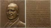 Frankreich, 3. Republik, Stadt Paris Große Bronzeplakette v. A. Morlon, auf Prof. Jean-Athanase Sicard, Chef de Service am Hôpital Necker -