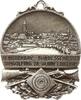 Königreich Bayern, Stadt Dingolfing Tragbare einseitige Schützen - Plakette a.d. XII. Niederbayerische Bundesschiessen, 28. Juni - 1. Juli, Stadtansicht -