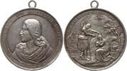 Tragbare Silbermedaille o.J. (~1850) Augsburg, Stadt v. Drentwett, Firmungsmedaille, Christusbüste / Taufszene im Jordan Sehr schön - vorzüglich,...