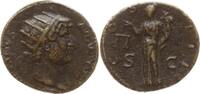 Römische Kaiserzeit, Rom Dupondius Hadrian, 117-138, Kopf mit Strahlenkrone n.r. / Aequitas mit Waage und Füllhorn -