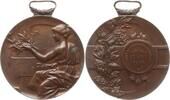 Belgien, Königreich, Antwerpen, Hoboken Tragbare Bronzemedaille Leopold II., 1865 - 1909, a.d. XIV. Noordergouwfest, Prijskamp van Pyramiden -