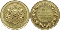Belgien, Königreich, Antwerpen, Hove Vergoldete Bronzemedaille Leopold II., 1865 - 1909, v. Mauquoy, 50. J. Schützenges. Den Hertog van Braband -