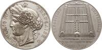 Frankreich, 3. Republik Versilberte Bronzemedaille v. Oudiné und Lagrange, Weltausstellung Paris, Ansicht Palais auf dem Marsfeld -