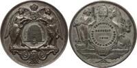 Belgien, Königreich, Limburg, Stadt Hasselt Versilberte Bronzemedaille Albert I., 1909-1934, v. Fisch, Preismedaille Landwirtschaft, Bienenkorb -