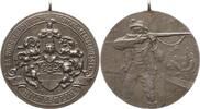 Tragbare Feinsilbermedaille (990) 1908 Hildesheim, Stadt Schützenmedaille, 28. Nordwestdeutsches Bezirks - Festschiessen, 19.-13. Juli Sehr selte...