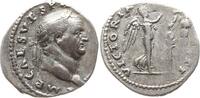 Römische Kaiserzeit, Rom Denar Vespasian, 69-79, bel. Kopf n.r. / Victoria mit Palmzweig u. Kranz vor Standarte -