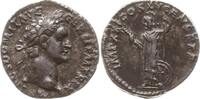 Römische Kaiserzeit, Rom Denar Domitian, 81 - 96, Belorb. Kopf n.r. / Minerva mit Blitzbündel und Speer -