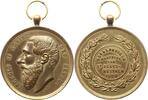 Belgien, Königreich, Flandern, Stadt Gent Tragbare vergoldete Bronzemedaille Leopold II., 1865 - 1909, v. Hart, Landwirtschaft. Preis, St Denys-Westrem -