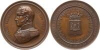 Belgien, Königreich, Stadt Antwerpen Große Bronzemedaille Leopold I., 1831 - 1865, v. Hart, a.s. 25. Regierungsjubiläum, Fêtes a Anvers -