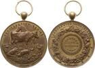 Belgien, Königreich, Antwerpen, Borsbeek Tragbare vergoldete Bronzemedaille Leopold II., 1865 - 1909, v. Grielens, auf die Landwirtschaftsausstellung -