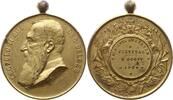 Belgien, Königreich, Flandern, Gemeinde Anzegem Tragbare vergoldete Bronzemedaille Leopold II., 1865 - 1909, v. Fisch, GEMEENTE ANSEGHEM, FESTIVAL 5 OOGST 1906 -