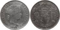 Philippinen 50 Centimos de Peso (4 Reales) Isabella II. von Spanien, 1833 - 1868, Manila -