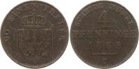 Preußen, Königreich 4 Pfennig Wilhelm I., 1861 - 1888, Frankfurt -