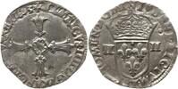 Frankreich, Königreich 1/4 Ecu (Quart d'écu, croix feuillue de face) Henri IV., 1589 - 1610, Nantes -
