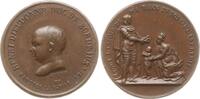 Frankreich, Königreich Miniatur - Bronzemedaille Louis XVIII., 1814-1824, v. Caqué, a.d. Taufe des Duc de Bordeaux in Reims -