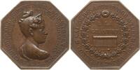 Frankreich, Königreich Oktogonale Bronzemedaille v. Caqué u. Puymaurin, Gesellschaft zur Förderung der Gravur, Herzogin von Berry -