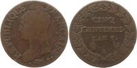 Frankreich, 1. Republik, Directoire 5 Centimes Paris -