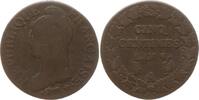 Frankreich, 1. Republik, Directoire 5 Centimes Paris, Überprägung 7 über 5 -