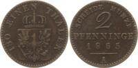 Preu&szlig;en, K&ouml;nigreich 2 Pfennig 1865 A Wilhelm I., 1861 - 1888 Sehr sch&ouml;n 4,00 EUR  zzgl. 5,00 EUR Versand