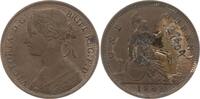 Großbritannien 1 Penny Victoria, 1837 - 1901, aus alter Sammlung mit Tuscheziffer -