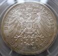 Meck-Strelitz  Mecklenburg Strelitz 3 Mark 1913-A Jaeger 92 MS64