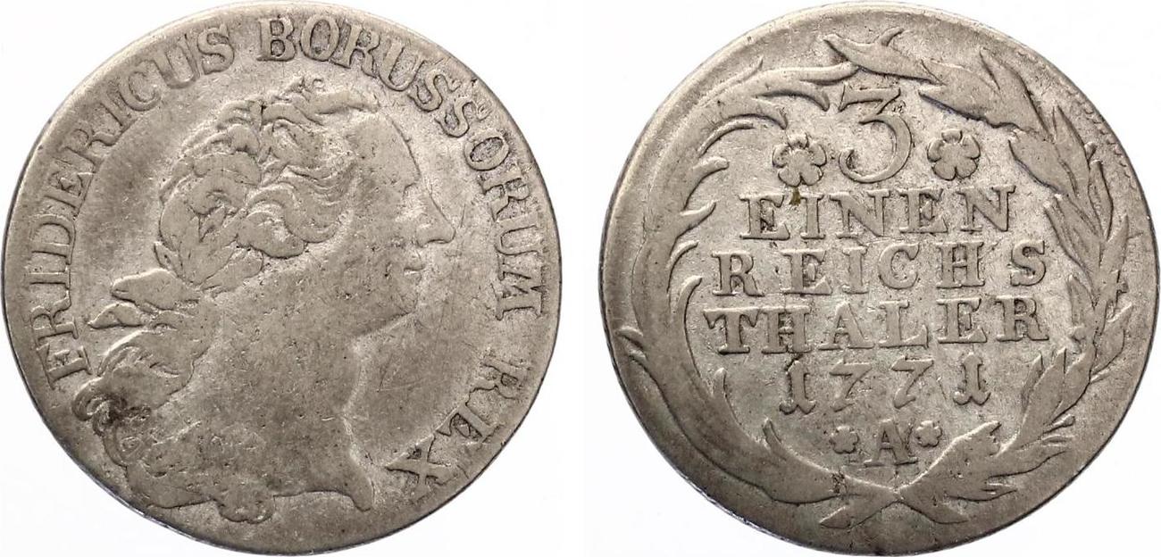 1771 A Brandenburg Preußen 1/3 Taler 1771 ss | MA-Shops