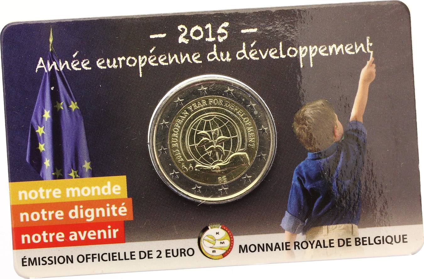 2 Euro Belgien 2015 st Europäisches Jahr der Entwicklung in Coincard bankfrisch MA Shops