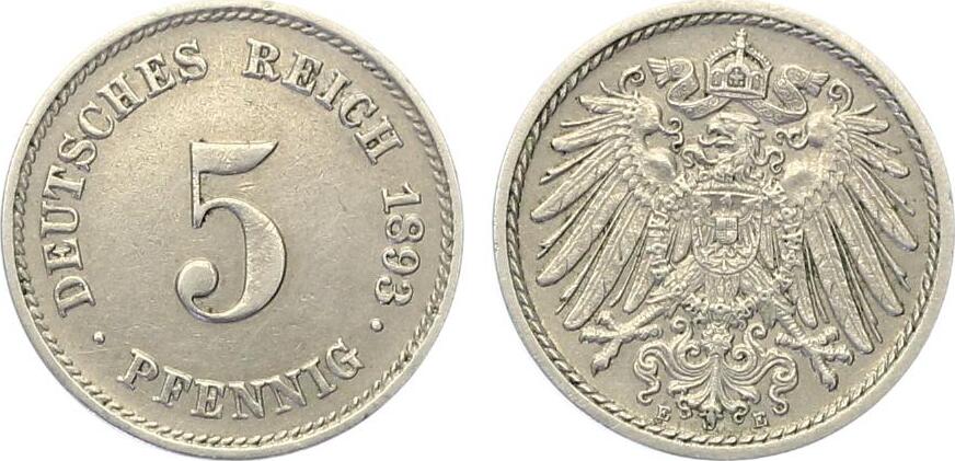 1893 E 5 Pfennig vz
