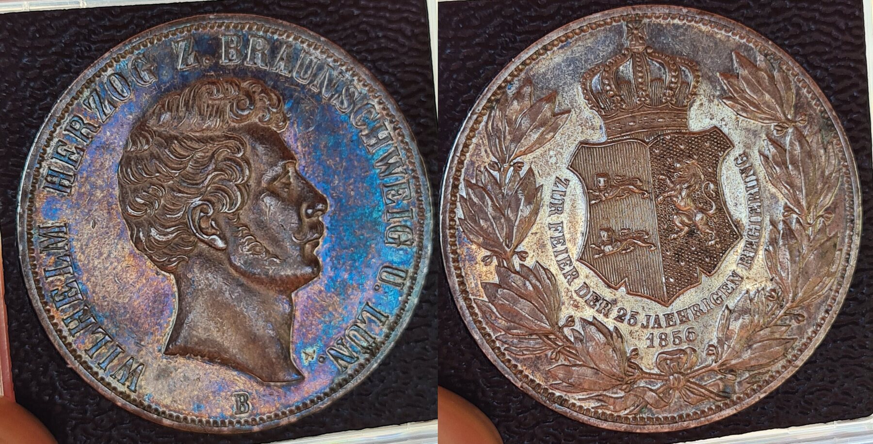 1856 B Braunschweig Lüneburg Doppeltaler 1856 B Wilhelm 1831-1884 Vz-st ...