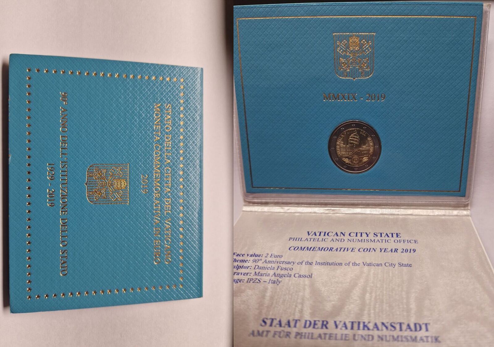 2019 2 Euro Vatikan 90 Jahre Vatikanstadt Bankfrisch Blister Pappe 2019-2-euro-vatikan-90-jahre-vatikanstadt-bankfrisch-blister-pappe