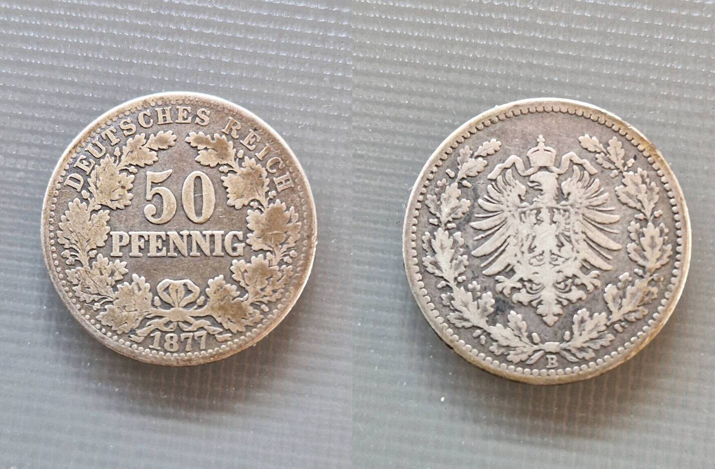 50 Pfennig 1877 B Jaeger 8 Ss | MA-Shops