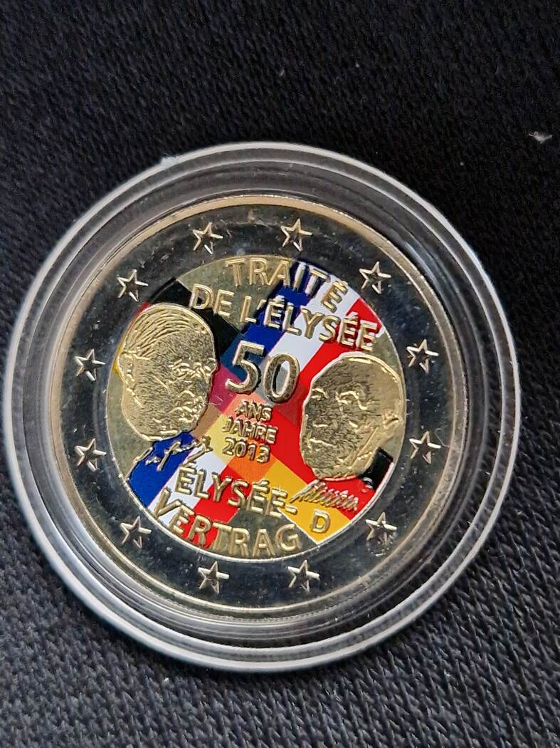 2 Euro Sondermünze Frankreich 2013 Elysee Vertrag 2013 2 Euro elysee Vertrag Farbig | MA-Shops