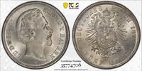 Bavaria 5 Mark 1876 5 Mark Bayern Ludwig II 1876-D 5 Mk Jeager 42 MS64 1495,00 EUR Differenzbesteuert nach §25a UStGkostenloser Versand