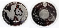 20 Rubel 2007 Weißrußland Pinguine Int. Polarjahr Silber 1 Unze 925