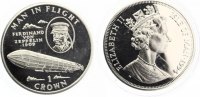 Isle of Man 1 Crown Zeppelin Silber