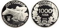 1000 Lewa Bulgarien 1995 Springreiten 23,33 Gr. 925 Silber