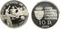 Andorra 10 Dinar 1989 Fussball WM 1990