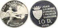 Andorra 10 Diners 1989-Sommerolympiade 1992, Barcelona-Fußballspieler-Silber PP