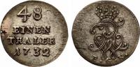 BRANDENBURG PREUSSEN Friedrich Wilhelm I der Soldatenkönig 1/48 Taler 1732 EGN
