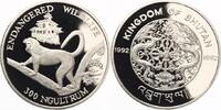 Bhutan 300 Ngultrum 1992 Endangered Wildlife Affe Goldlangur