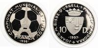 ANDORRA 10 Diner Silber Fußball Weltmeisterschaft 1998 in Frankreich